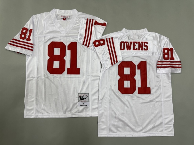 Men 2025 San Francisco 49ers #81 Owens white Throwback Limited NFL Jersey style 001->san francisco 49ers->NFL Jersey